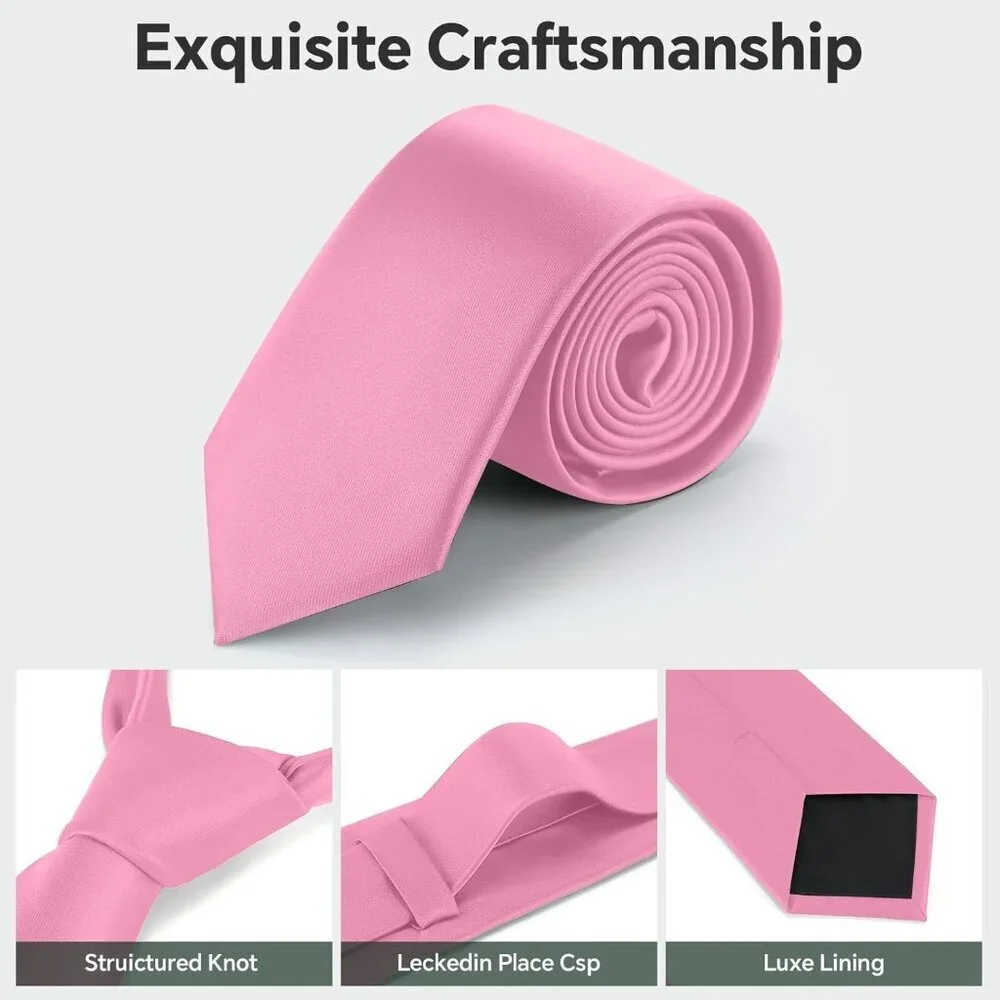 Men's Pink Solid Pure Color Formal 3.15